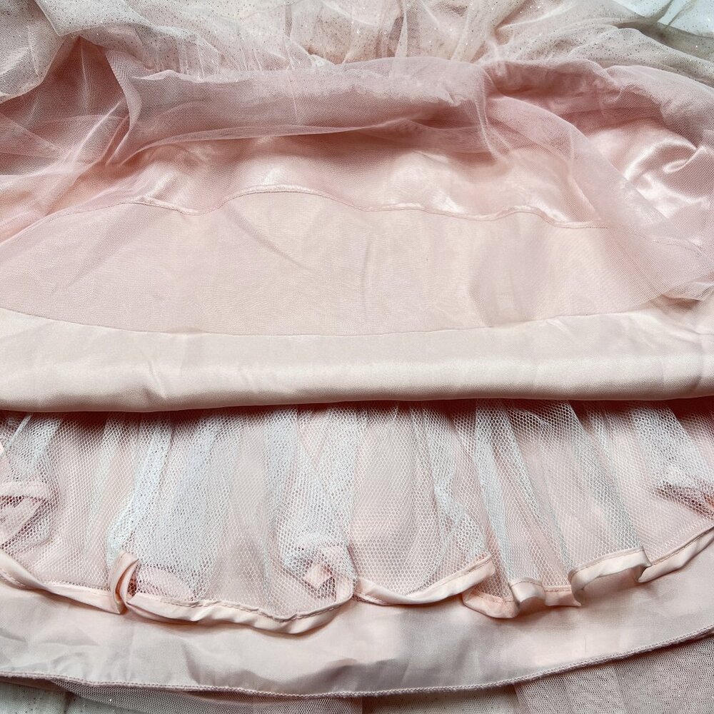 Jona Michelle Petal Baby Pink Princess Floral Lace Sequin Tiered Tule Sz 12 NWOT - Picture 8 of 10